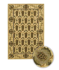 Mandara Transitional Hand tufted Wool Rug (8 Round) (IvoryPattern FloralMeasures 0.75 inch thickTip We recommend the use of a non skid pad to keep the rug in place on smooth surfaces.All rug sizes are approximate. Due to the difference of monitor colors