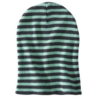 Mossimo Supply Co. Jersey Knit Striped Beanie Hat   Gray/Mint