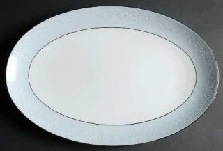 Noritake Laureate 16 Oval Serving Platter, Fine China Dinnerware   White Floral