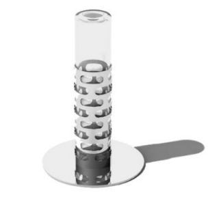 Service Ideas Bud Vase w/ Removable Glass Insert, 1.5 x 6 in, Stainless, Mirror Finish