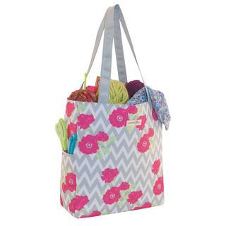 Everything Mary Yarn Tote (Grey/Pink )