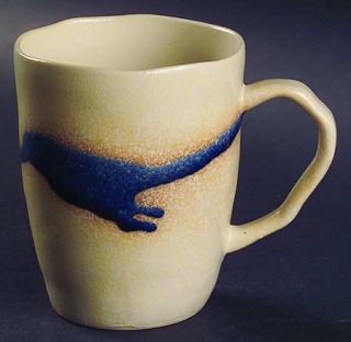 Muirfield Tochi Mug, Fine China Dinnerware   Pottery,Blue Design On Cream Backgr