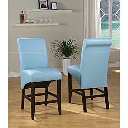 Sleigh Back Blue Counter Stool (set Of 2)