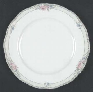 Royal Doulton Courtney Dinner Plate, Fine China Dinnerware   Pink & Blue Flowers