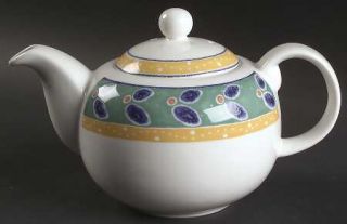 Royal Doulton Rio Teapot & Lid, Fine China Dinnerware   Fine China, Blue,Yellow&