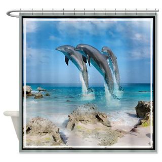  Dolphins In Paradise Shower Curtain  Use code FREECART at Checkout