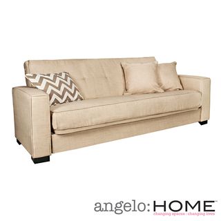Angelohome Alden Summer Sand Tan Convert a couch Futon Sofa Sleeper