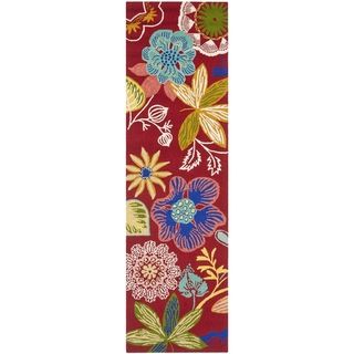 Safavieh Four Seasons Stain Resistant Hand hooked Red Rug (2 X 6)
