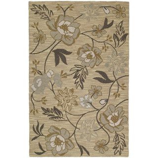 Hand tufted Lawrence Wheat Floral Wool Rug (3 X 5)