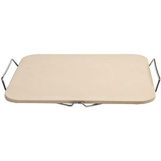 Charcoal Companion Rectangular Pizza Stone with Wire Frame, Cream