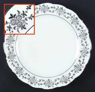 Bavarian Crest Romance Dinner Plate, Fine China Dinnerware   Platinum Trim,Flora
