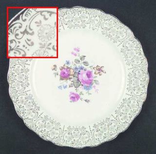 Canonsburg Can116 Dinner Plate, Fine China Dinnerware   Gold Filigree,Floral Cen