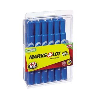 Avery Marks a lot Chisel Tip Blue Permanent Marker (BlueModel AVE98410Pack of 12 permanent markers )