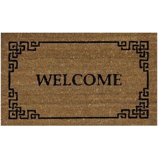 Lattice Welcome Coir Rectangular Doormat, Vb Coir Nat Ground