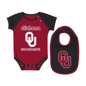 Oklahoma Sooners Colosseum NCAA Newborn Weasel Onesie Bib Set