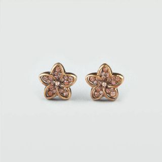 Rhinestone Open Flower Earrings Gold One Size For Women 200911621