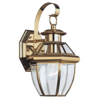 Sea Gull Lighting Lancaster 1 light Brass Outdoor Wall Lantern