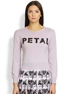 Christopher Kane Cropped Cashmere Petal Sweater   Lilac