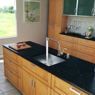 Vigo Industries VG15175 Kitchen Sink Set, All In One 23 Undermount Sink amp; Faucet Stainless Steel