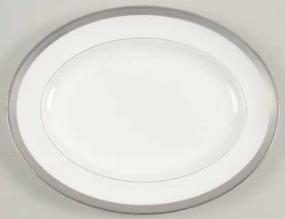 Wedgwood Tiara 13 Oval Serving Platter, Fine China Dinnerware   Vera Wang, Blac