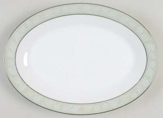 Noritake Vienne 12 Oval Serving Platter, Fine China Dinnerware   White Roses On