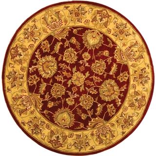 Handmade Heritage Kerman Red/ Gold Wool Rug (6 Round)
