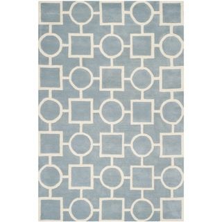 Safavieh Handmade Moroccan Chatham Blue/ Ivory Wool Rug (8 X 10)