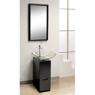 Dreamline DL8151M17MH Bathroom Vanity, WallMounted Vanity, Mirror and Glass Sink Mahogany