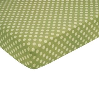 Forest Friends Fitted Crib Sheet   Green Dot