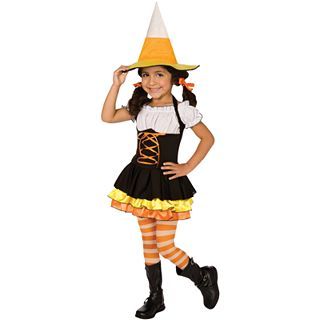 Little Candy Corn Witch Toddler/Child Costume, Black, Girls