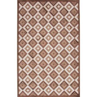 Contemporary Geometric Pattern Brown Rug (76 X 96)