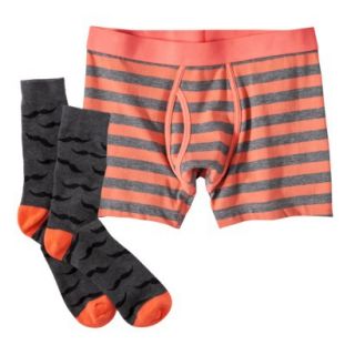 Mossimo Supply Co. Mens Boxer Briefs and Socks 2pc Set   Mustaches/Stripes M