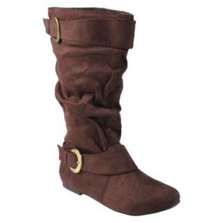 Womens Adi Designs Slouchy Faux Suede Wide Calf Boot   Brown 8