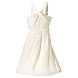 TEVOLIO Womens Halter Neck Chiffon Dress   Off White   6