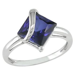 3.06 Carat Created Sapphire Fashion Ring in 10k White Gold