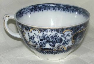 Wedgwood Phoebe Blue (Gold Accents,Gold Trim) Flat Cup, Fine China Dinnerware  