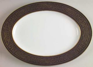 Mikasa Mount Holyoke 12 Oval Serving Platter, Fine China Dinnerware   Gold Flow