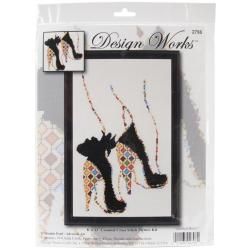 Quilted Heels Counted Cross Stitch Kit  8 X13 14 Count