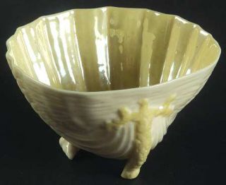 Belleek Pottery (Ireland) Neptune Yellow (Irish) Mini Open Sugar Bowl, Fine Chin