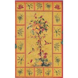 Collibri Tapestry Wall Hanging (Dark yellow, green and red Materials 80 percent cotton, 20 percent viscosePattern FloralLined Lined with heavy weight poly/cotton with rod pocketRods and finials are not includedDimensions 31 inches high x 19 inches wid