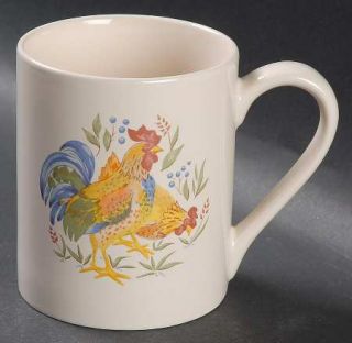 Corning Country Morning Mug, Fine China Dinnerware   Impressions,Roosters,Floral