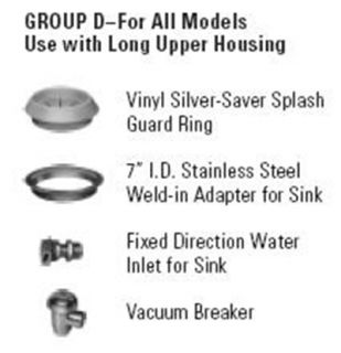 Hobart Disposer Accessories w/ Water Inlet Weld In Adapter For Sink & Vacuum Breaker