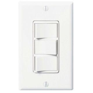 Panasonic FVWCSW41W Light Switch, WhisperControl Switches For Bathroom Fan Model FV11VHL2, 4 Function Control, 3 Independent Rocker Switches White