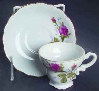 Betsons Bex1 Footed Demitasse Cup & Saucer Set, Fine China Dinnerware   Moss Ros