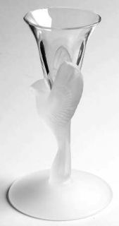 Sasaki Wings Single Light Candlestick   Frosted Wings Stem, Clear Bowl