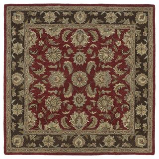 Hand tufted Scarlett Kashan Raspberry Wool Rug (59 X 59)