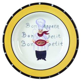 Gourmet Chef Salad/Dessert Plate, Fine China Dinnerware   Chef, White Hat & Coat