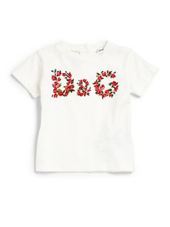 Dolce & Gabbana Infants Floral D&G Logo Tee   White
