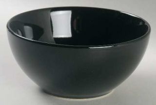 Thomson Quadro Black Soup/Cereal Bowl, Fine China Dinnerware   All Black,Rounded