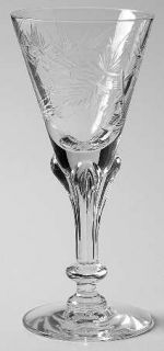 Tiffin Franciscan Pine Cone Wine Glass   Stem #17418, Cut